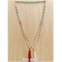 mixed bead strand turquoise rudraksha stone necklaces tassels 